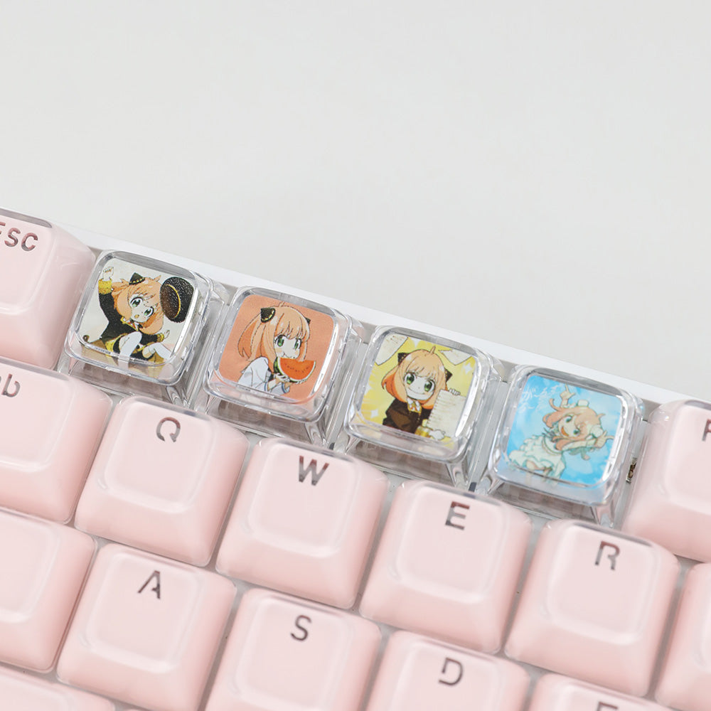 Anya Forger Transparent Artisan Keycaps