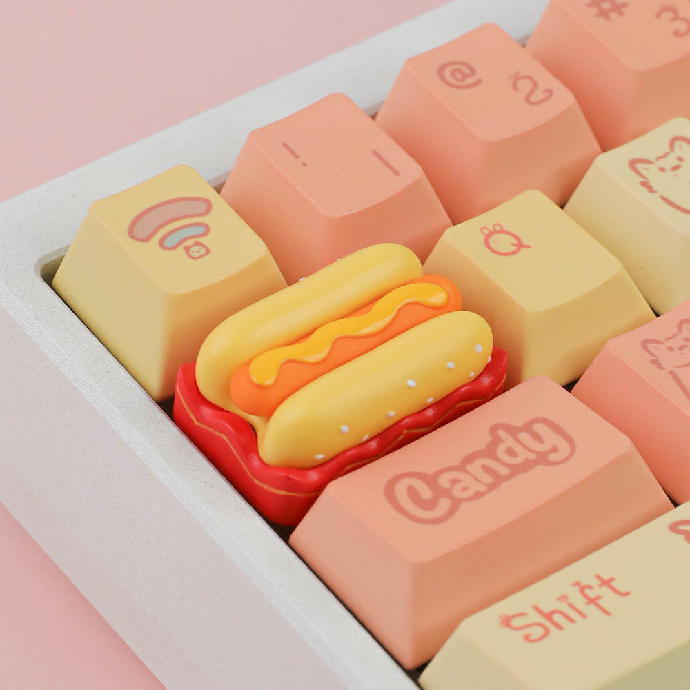 🌭 Mouthwatering Hot Dog 3D Artisan Keycap: Food-Themed Keyboard Decor
