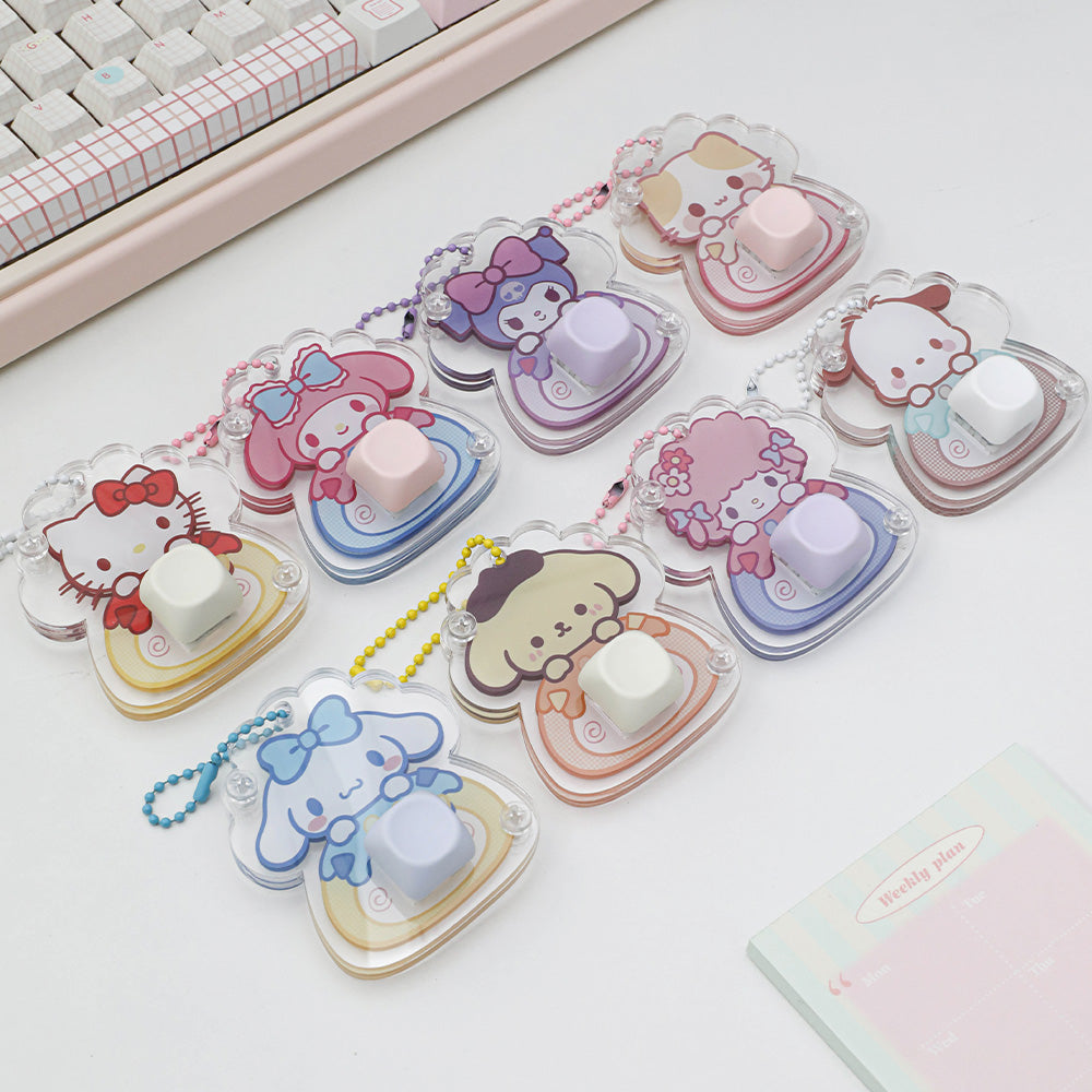 San‑rio Single‑Key Acrylic Fidget Press Keychain: Tiny Clicking Joy for Every Fan