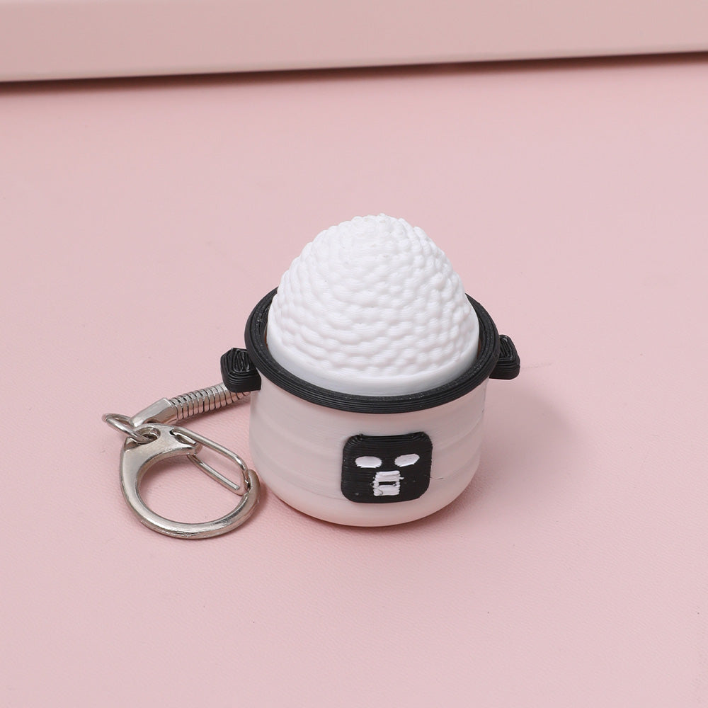 Mini Rice Cooker Squeeze Fidget Toy Keychain