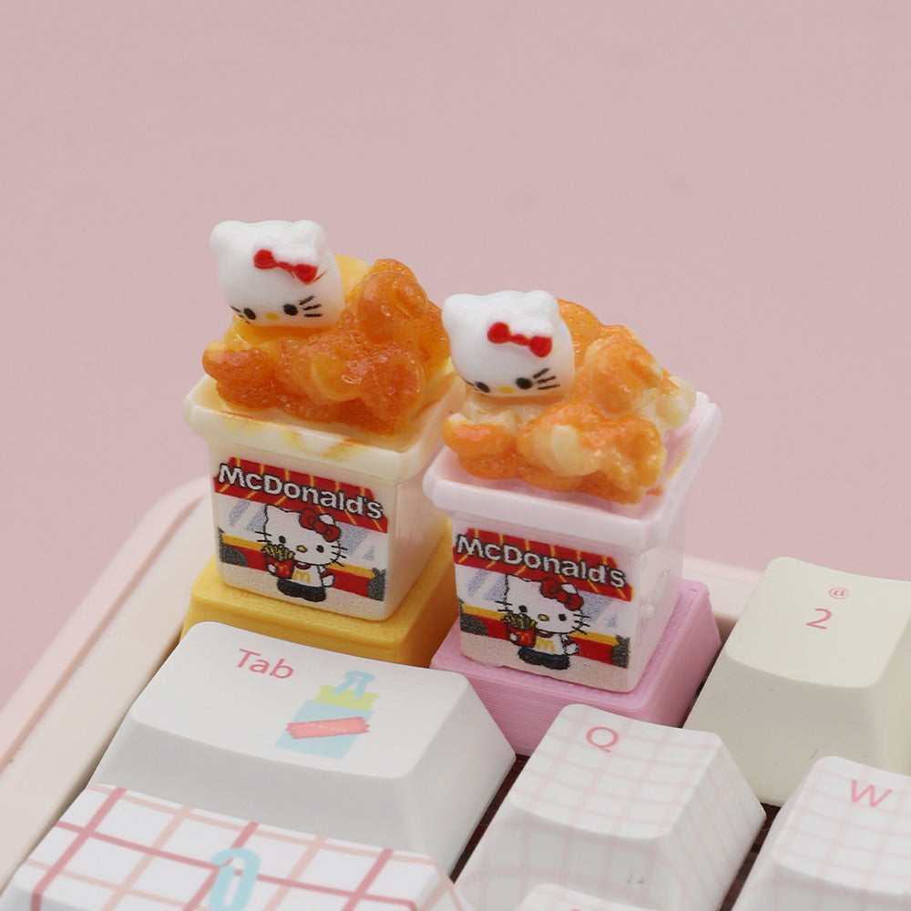 Fast Food Bucket Artisan Keycaps – Kawaii Mini Fast Food on Your Keyboard