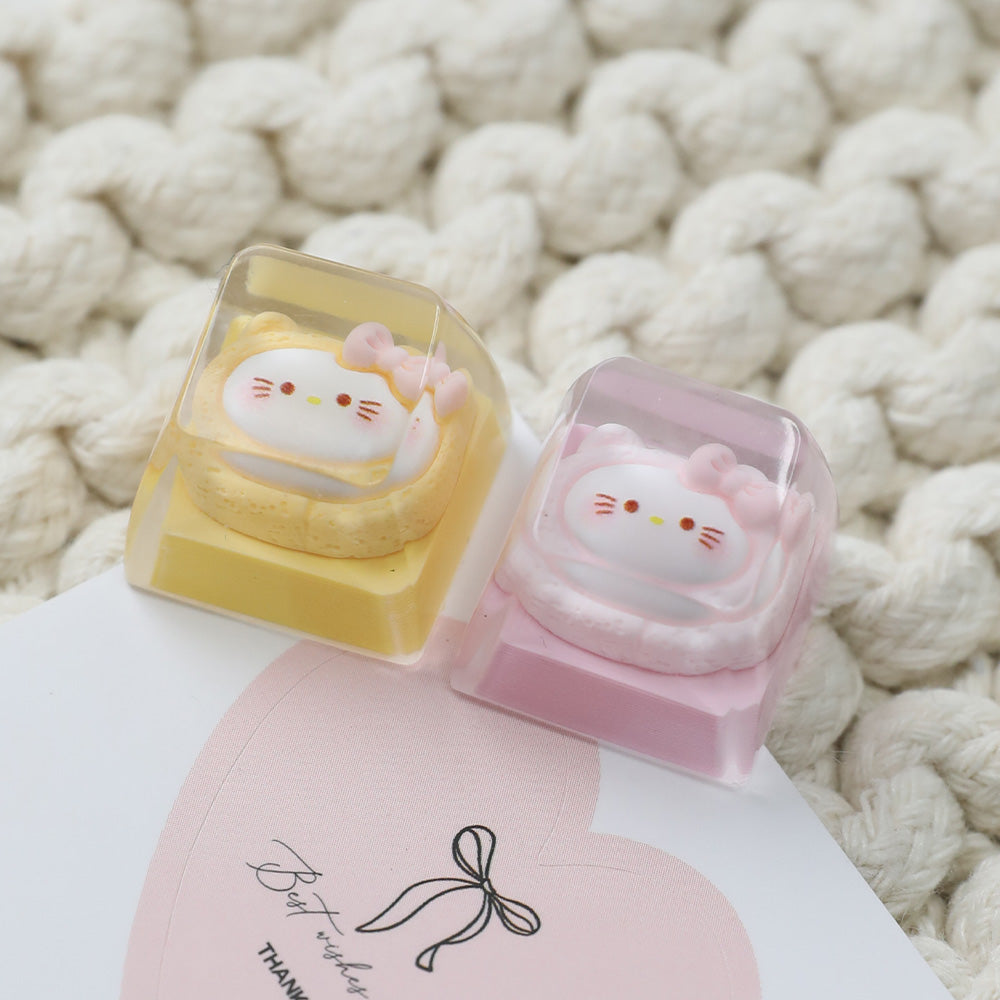 Sweet Swiss‑Roll Hello Kitty Artisan Keycap For Your Custom Keyboard