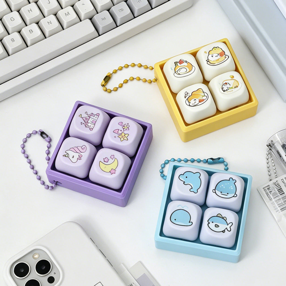 Kawaii 4-Key Clicker Fidget Toy: Your New Portable Stress Reliever