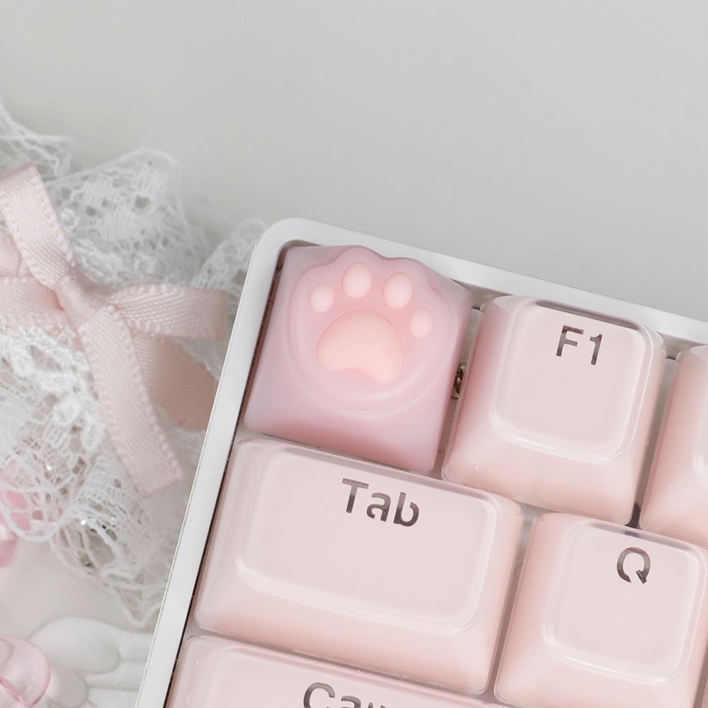 Kawaii Silicone Cat Paw Artisan Keycap, Soft Tactile Keycap for Cherry MX Mechanical Keyboards