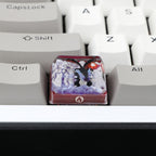 1.5U Shiny Black Charizard X Custom Keycap, Hand-Painted Pokémon Resin Keycap