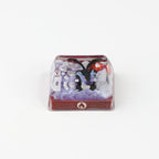 1.5U Shiny Black Charizard X Custom Keycap, Hand-Painted Pokémon Resin Keycap