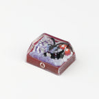 1.5U Shiny Black Charizard X Custom Keycap, Hand-Painted Pokémon Resin Keycap