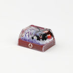 1.5U Shiny Black Charizard X Custom Keycap, Hand-Painted Pokémon Resin Keycap