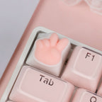 Cute Pink Bunny Paw Artisan Keycap, 3D Handmade Custom Keycap for Cherry MX Mechanical Keyboards