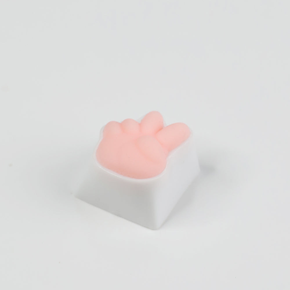 Cute Pink Bunny Paw Artisan Keycap, 3D Handmade Custom Keycap for Cherry MX Mechanical Keyboards