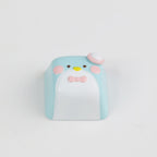 Cute Blue Penguin Artisan Keycap, Hand-Painted Kawaii Custom Keycap for Cherry MX Mechanical Keyboards