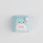 Cute Blue Penguin Artisan Keycap, Hand-Painted Kawaii Custom Keycap for Cherry MX Mechanical Keyboards