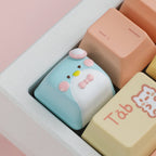 Cute Blue Penguin Artisan Keycap, Hand-Painted Kawaii Custom Keycap for Cherry MX Mechanical Keyboards