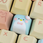Cute Blue Penguin Artisan Keycap, Hand-Painted Kawaii Custom Keycap for Cherry MX Mechanical Keyboards