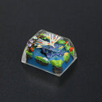 Pokémon Xerneas Artisan Resin Keycap - Handmade 3D Diorama for Mechanical Keyboards