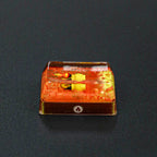 Handmade Pokémon Fire-Type Artisan Resin Keycap with Glitter Lava Base 1.5U