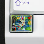 Pokémon Xerneas Artisan Resin Keycap - Handmade 3D Diorama for Mechanical Keyboards
