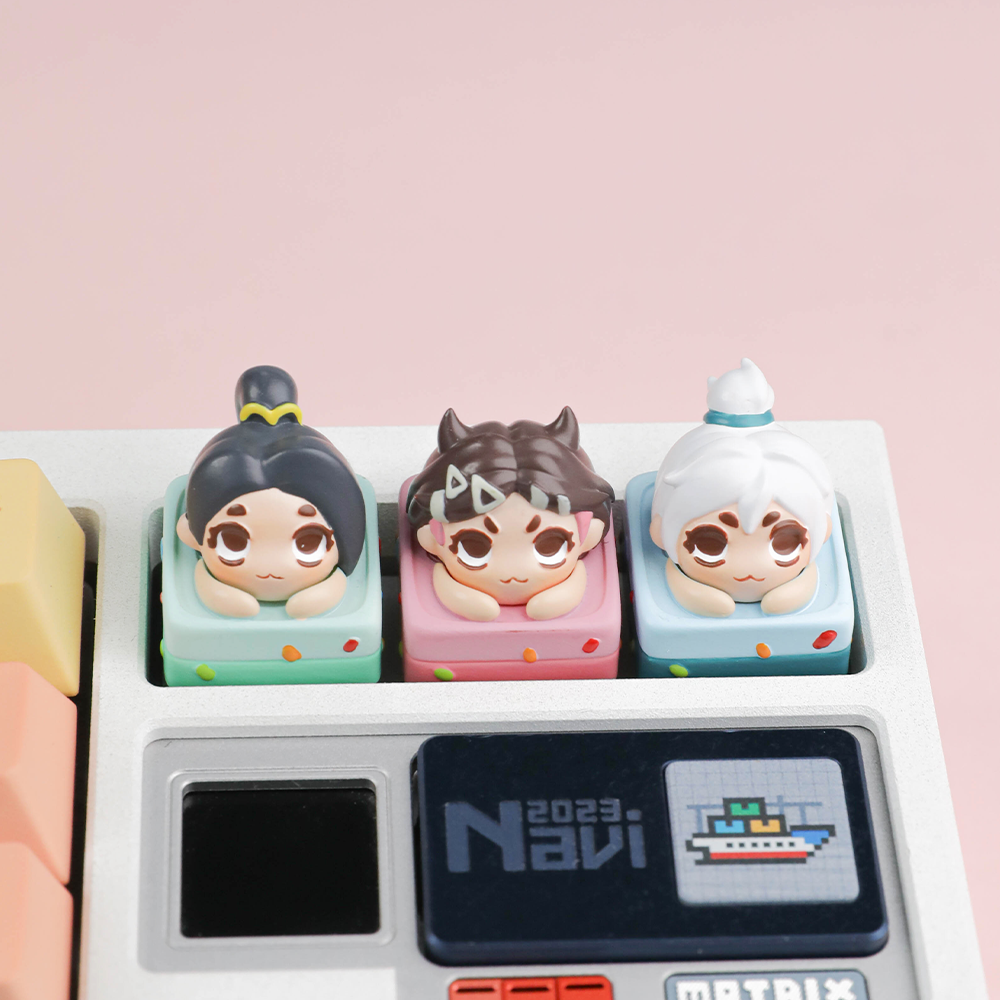 Valorant Agents Cute 3D Hand-painted Custom Keycaps, Translucent & Ergonomic Artisan Keycaps for Mechanical Keyboards