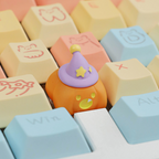 Halloween Ghost & Pumpkin Artisan Keycaps, Cute 3D Hand-Painted Custom Keycaps for Mechanical Keyboards