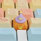 Halloween Ghost & Pumpkin Artisan Keycaps, Cute 3D Hand-Painted Custom Keycaps for Mechanical Keyboards