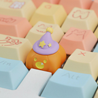 Halloween Ghost & Pumpkin Artisan Keycaps, Cute 3D Hand-Painted Custom Keycaps for Mechanical Keyboards