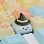 Halloween Ghost & Pumpkin Artisan Keycaps, Cute 3D Hand-Painted Custom Keycaps for Mechanical Keyboards