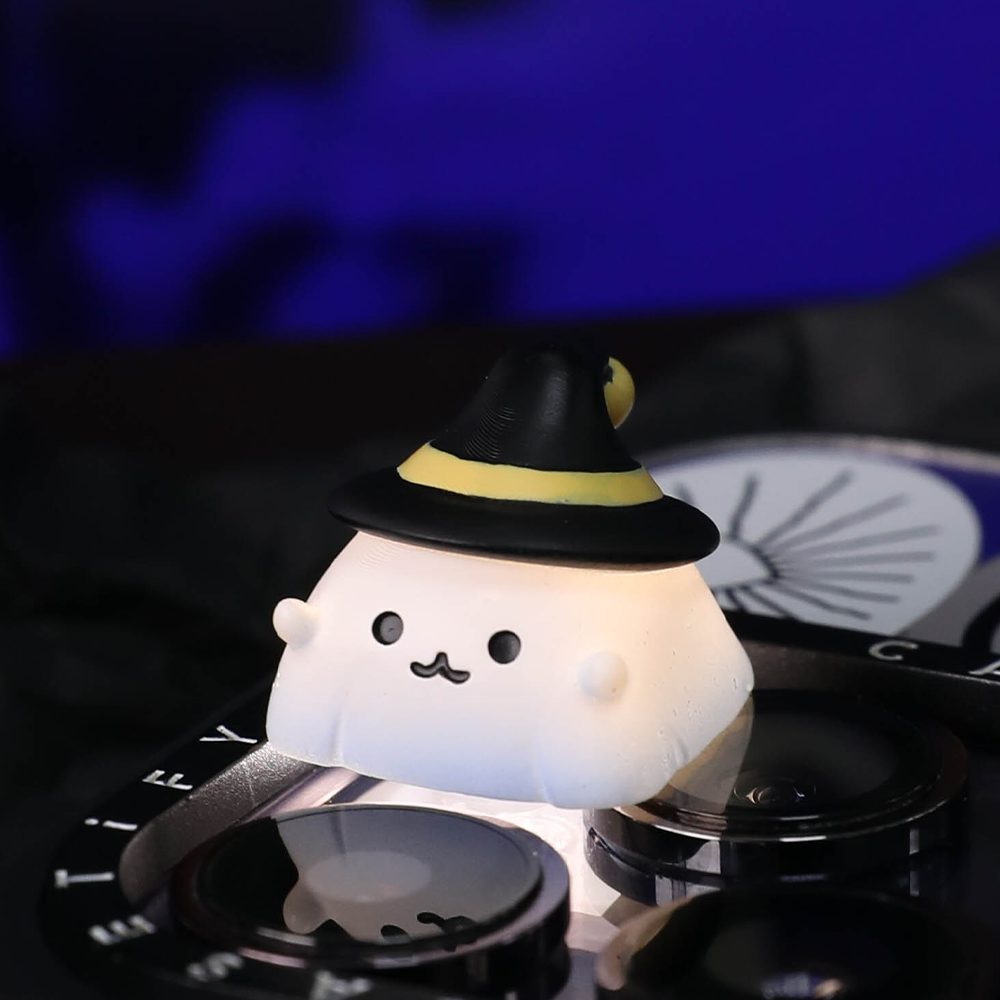 Halloween Ghost & Pumpkin Artisan Keycaps, Cute 3D Hand-Painted Custom Keycaps for Mechanical Keyboards