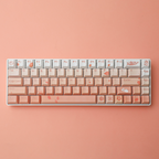 Cherry Blossom Gradient PBT Keycap Set, 132 Keys Dye-Sublimated Pink/White Keycaps for Mechanical Keyboards