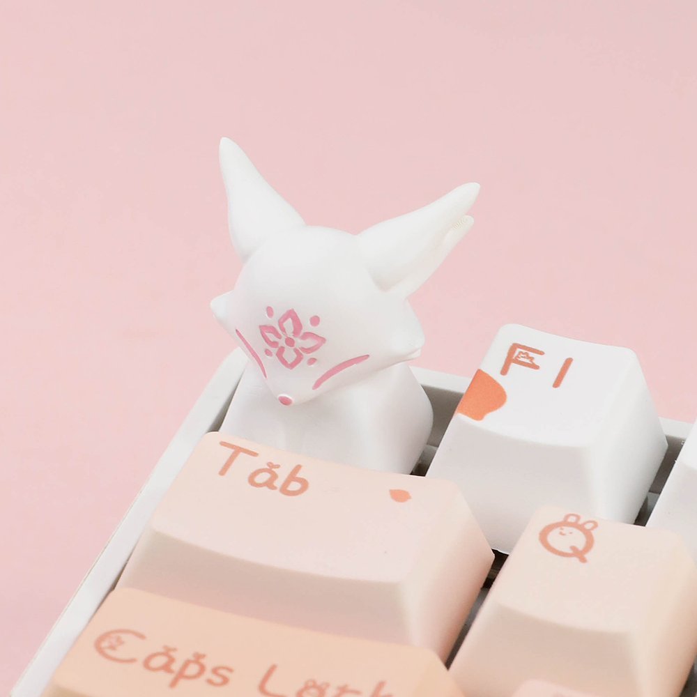 Fox Shaped Artisan Keycaps, Hand-painted Custom Keycaps for Mechanical Keyboards