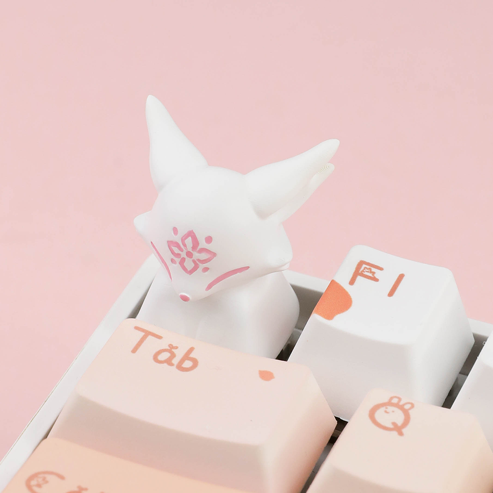 Fox Shaped Artisan Keycaps, Hand-painted Custom Keycaps for Mechanical Keyboards