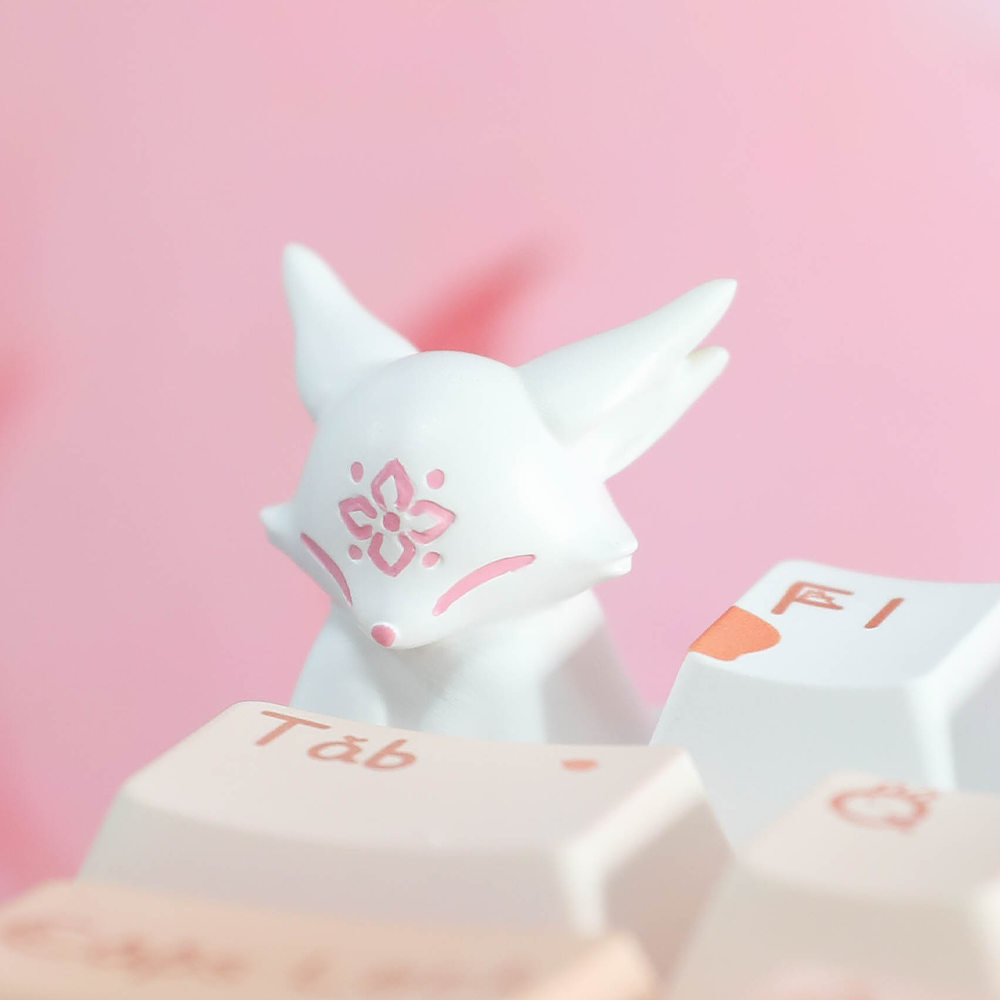 Fox Shaped Artisan Keycaps, Hand-painted Custom Keycaps for Mechanical Keyboards