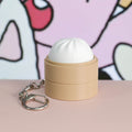 Basket of Buns Fidget Toy Cute Steamed Bun Shape Click Stress Relief Keychain Portable Anti-Anxiety Sensory Decompression Toy