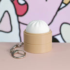 Basket of Buns Fidget Toy Cute Steamed Bun Shape Click Stress Relief Keychain Portable Anti-Anxiety Sensory Decompression Toy