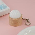 Basket of Buns Fidget Toy Cute Steamed Bun Shape Click Stress Relief Keychain Portable Anti-Anxiety Sensory Decompression Toy