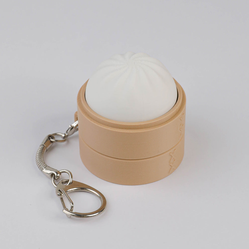 Basket of Buns Fidget Toy Cute Steamed Bun Shape Click Stress Relief Keychain Portable Anti-Anxiety Sensory Decompression Toy