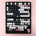 Grunge Cute Pink & Black PBT Keycap Set - Gothic Lolita Style for Mechanical Keyboards