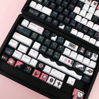Grunge Cute Pink & Black PBT Keycap Set - Gothic Lolita Style for Mechanical Keyboards
