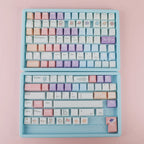 Pastel Space Adventure 142-Key PBT Dye-Sub Keycap Set, Cute Rocket & Planet Keycaps for Mechanical Keyboards