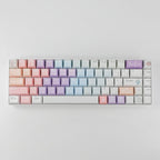 Pastel Space Adventure 142-Key PBT Dye-Sub Keycap Set, Cute Rocket & Planet Keycaps for Mechanical Keyboards