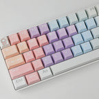 Pastel Space Adventure 142-Key PBT Dye-Sub Keycap Set, Cute Rocket & Planet Keycaps for Mechanical Keyboards