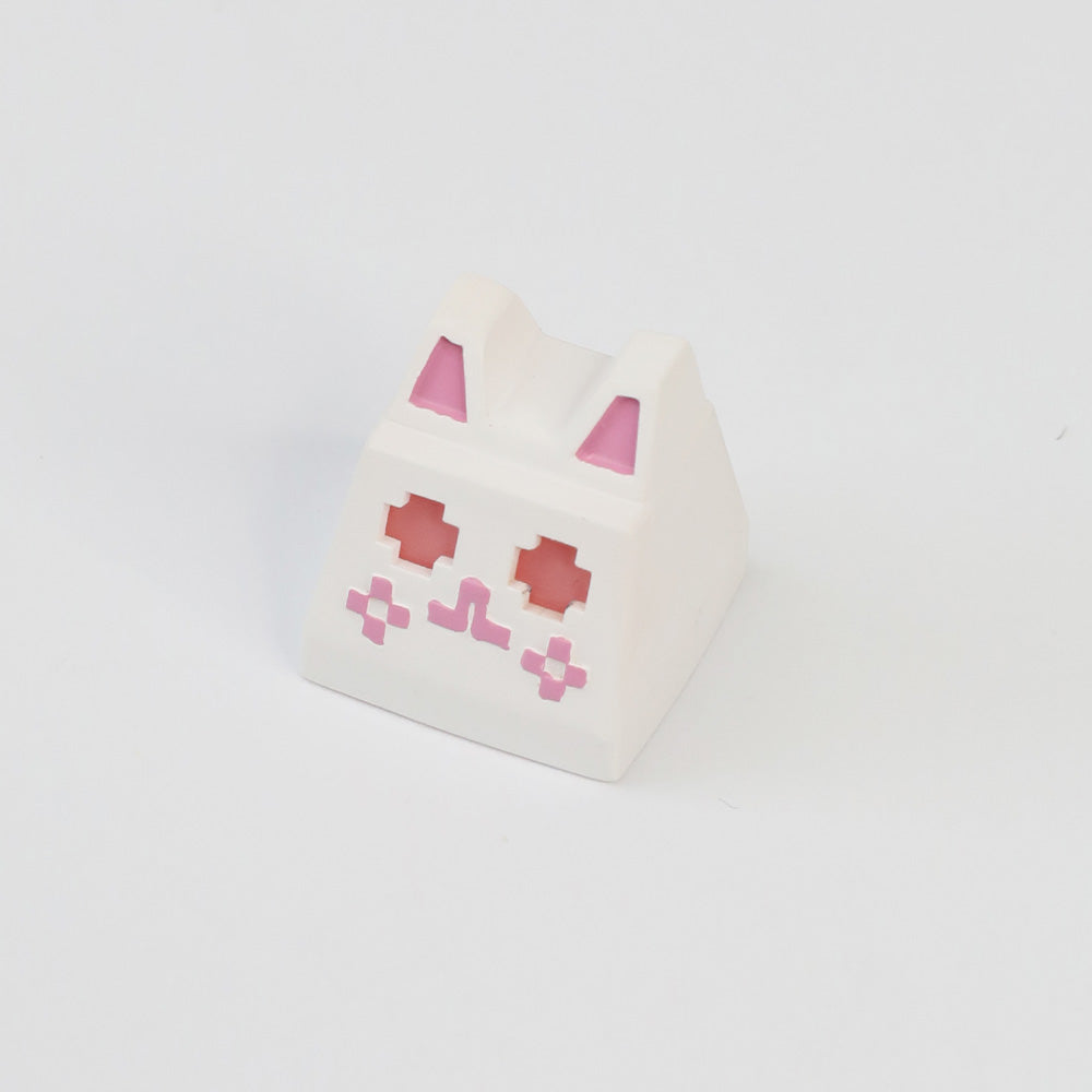 Pixel Cat 3D Artisan Keycaps (Black & White Set)