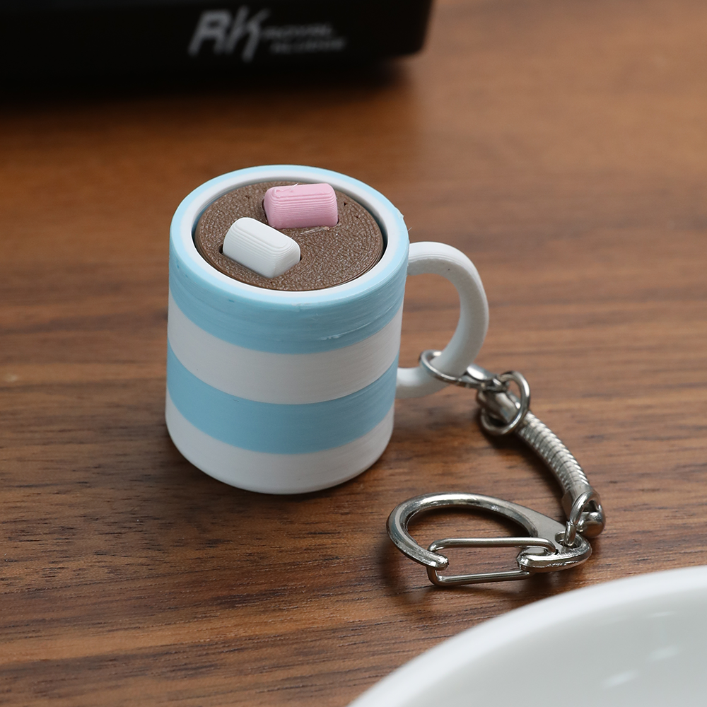 Cream Hot Chocolate Mug Fidget Toy Cup Shape Click Stress Relief Keychain Cute Sensory Decompression Toy
