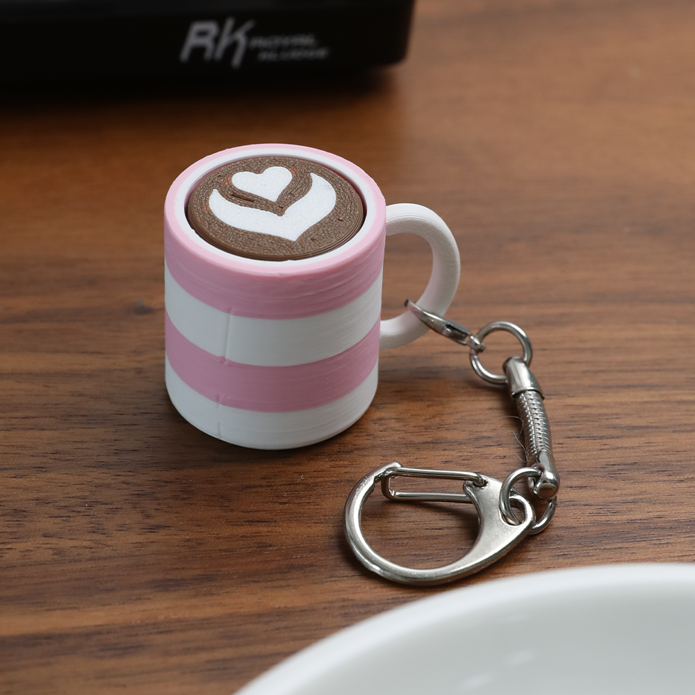 Cream Hot Chocolate Mug Fidget Toy Cup Shape Click Stress Relief Keychain Cute Sensory Decompression Toy
