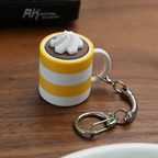 Cream Hot Chocolate Mug Fidget Toy Cup Shape Click Stress Relief Keychain Cute Sensory Decompression Toy