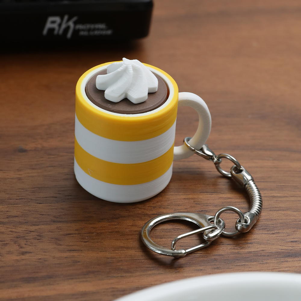 Cream Hot Chocolate Mug Fidget Toy Cup Shape Click Stress Relief Keychain Cute Sensory Decompression Toy