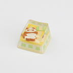 Cute Animal Bedroom Scene Resin Artisan Keycaps - 5 Kawaii Designs
