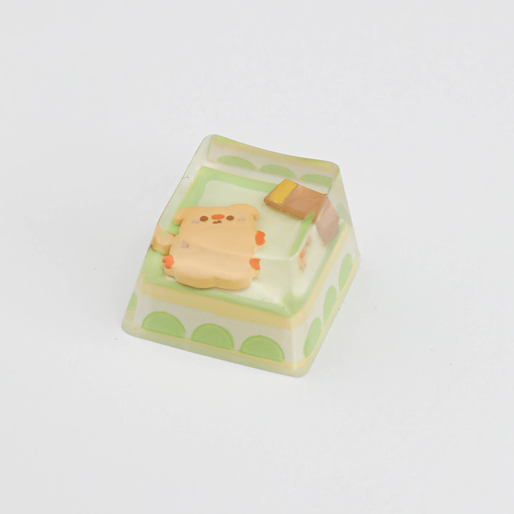 Cute Animal Bedroom Scene Resin Artisan Keycaps - 5 Kawaii Designs