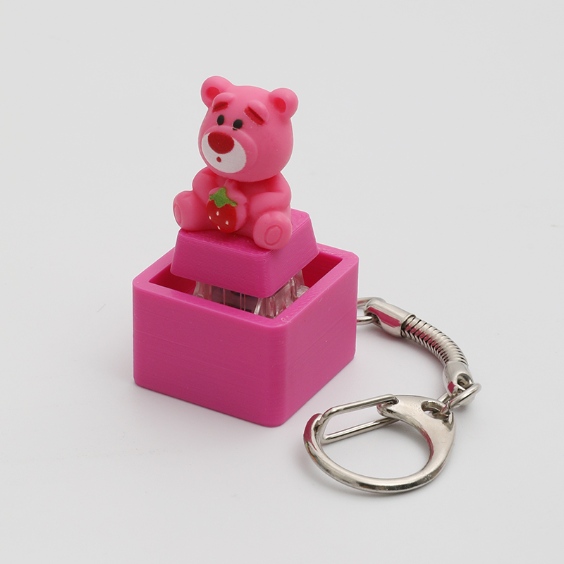 Animal Click Fidget Toy Portable Stress Relief Keychain, Anti-Anxiety Sensory Toy for Animal Lovers Adults & Kids