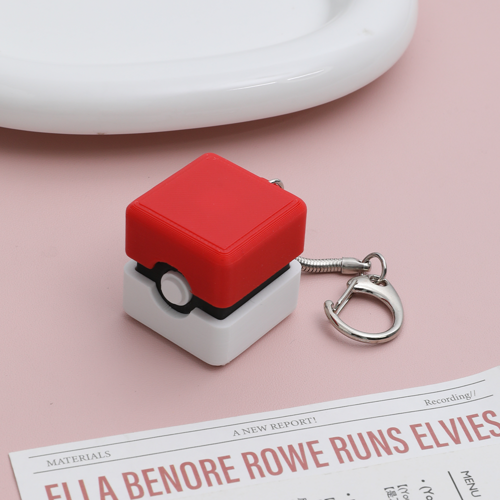 Poké Ball Fidget Clicker Toy - Stress Relief Keychain