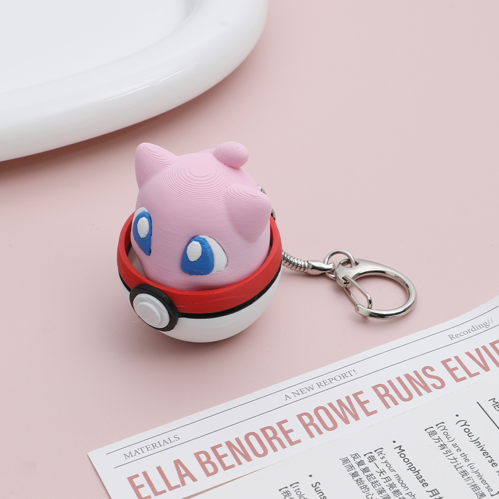 Poké Ball Mew Fidget Toy Anime Cartoon Click Stress Relief Keychain Cute Sensory Decompression Toy